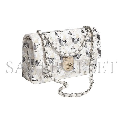 CHANEL 25S 11.12 EMBROIDERED SATIN SEQUIN SHOULDER BAG A01112 (25.5*15.5*6.5cm)